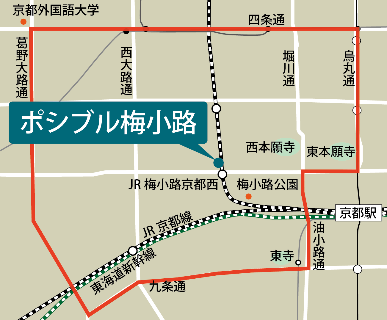 梅小路　送迎範囲